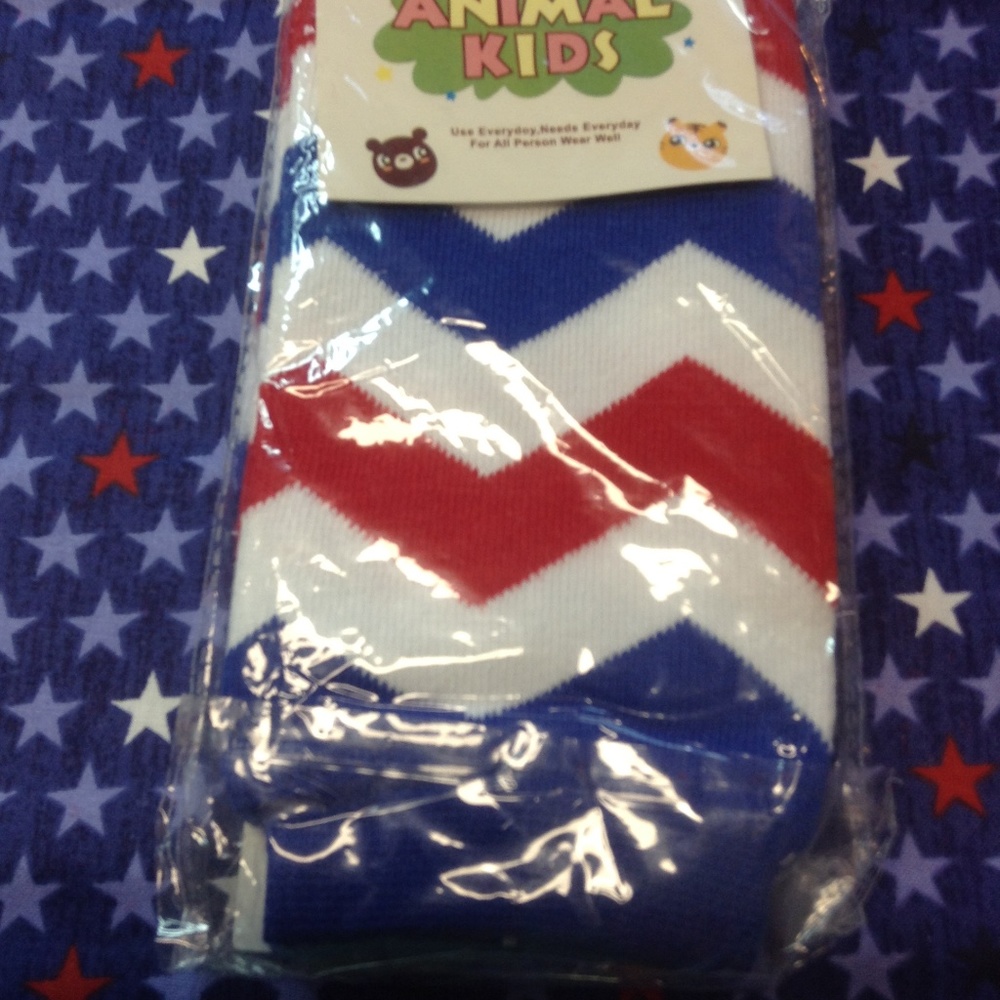Red, white, and blue July 4th baby leg warmers